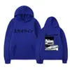 Sudadera con capucha casual de moda callejera con estampado de letras D de doble cara, estilo Anime Drift Ae86, para hombres y mujeres
