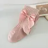 Leggings de Algodón Peinado Estilo Coreano para Bebé con Girasol, Mallas Versátiles de Color Sólido con Lazo Antiexposición para Niñas