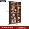 Gabinete de libros usados estilo retro personalizado puerta de vidrio exhibición gabinete de vino sala de estar del hogar estantería integrada de pared a techo mano