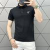 Camisa Polo de Luxo Leve Masculina Manga Curta Camiseta de Alta Qualidade Lar Chegada Nova Verão 2025 Marca da Moda Masculina Bordada Manga Meia-manga Roupas Masculinas
