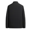 Invierno 2026 Nuevo Ropa de Algodón Gruesa y Cálida con Forro de Terciopelo para Papás de Mediana Edad y Mayores Chaqueta de Algodón con Cuello Alto Ropa de Abrigo para Hombre