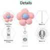 Porta-credencial con carrete de flor colorida transfronterizo en stock para uso médico y de oficina, clip de cocodrilo divertido hebilla retráctil de tirador para credencial de identificación