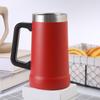 Caneca de aço inoxidável 304 de grande capacidade com alça, camada dupla, copo de cerveja para escritório, copo térmico portátil simples, atacado