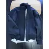 Chamarra de vuelo estilo americano azul marino, abrigo de algodón de invierno para hombre, chaqueta corta de alta gama, elegante y engrosada con un corte limpio