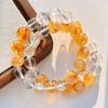 Pulsera de diseño de citrino de 12 mm, pulsera de cristal blanco natural de 10 mm de alta calidad de cuerpo de vidrio alto fijo