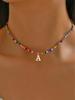 Collar Minimalista de Lujo Ligero Transfronterizo Europeo y Americano con Alfabeto de 26 Letras, Cuentas de Semilla Creativas de Colores, Joyería de Moda para Mujer, Venta al por Mayor