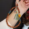 Cadena para Teléfono Móvil de Estrella de la Suerte de Lapislázuli Natural, Correa de Muñeca para Mujer, Cuentas de Sándalo, Colgante de Cristal de Alta Gama para Teléfono Móvil