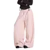 Pantalones de pierna ancha con estampado integral de estrellas y lunares estilo americano para mujer, holgados, adelgazantes, versátiles, sensación perezosa y relajada, Pantalones casuales tipo cimitarra de baile