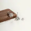 Luxo Leve Retro High-End Cinza Coração Geométrico Zircônia Piercing de Cartilagem Osso da Orelha Unha Agulha Reta Piercing de Orelha Argola de Orelha Fivela de Orelha