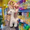 Chaveiro Pingente para Bolsa de Livro Feminina com Strass, Pingentes Decorativos de Cervo de Luxo Leve, Girafa de Couro Preenchida com Algodão