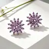 Luxo Leve e Sensação de Alto Padrão, Brincos de Girassol Rotativos, Liga de Cobre Microincrustada com Zircônia, Pino de Prata S925, Acabamento Exquisito, Brincos Elegantes