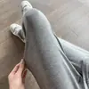 Calça Pantalona Reta Cinza Modal 1013 para Mulheres, Verão Fina Solta Cintura Alta Fluida Casual Calça de Dormir, Calça de Proteção Solar