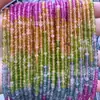 Cuentas sueltas de calcedonia de turmalina degradada, cuentas de ábaco facetadas, cuentas planas, espaciadores, cuentas de rueda, accesorios para joyería DIY hechos a mano