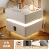 Mesita de Noche Inteligente Moderna Minimalista de Madera Maciza con Lujo Ligero Multifuncional Carga Inalámbrica Bluetooth Mesita de Noche Inteligente