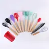 Juego Personalizado de 12 Utensilios de Cocina de Silicona, Incluyendo Espátula, Pala para Arroz, Cuchara para Sopa y Otros Utensilios de Cocina de Silicona Antiadherentes con Mango Largo