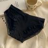 Calcinha de renda sem costura para meninas, cintura baixa, seda gelada, cor sólida, ultrafina, respirável, sexy, algodão, virilha, calcinha triangular feminina