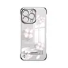 Funda de trébol de cuatro hojas adecuada para Apple 17 Pro Max, 14 sin bordes electrochapados, 15 transparente, 16 ultradelgada anticaídas, 14 rígida