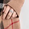 Novo Estilo Frio ins Luz de Luxo Grão de Trigo Anel Cruzado Feminino Aberto Versátil Personalizado Indústria Pesada Design de Nicho Anel
