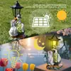 Adornos de Jardín de Resina Transfronterizos Luces Solares para Exteriores Estatua de Enano Luces Decoración para Jardín Balcón Villa Hogar