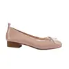 Sapatos femininos de salto baixo estilo novo para a noite, com salto grosso, coleção outono 2026, apresentando um design de laço francês, bico quadrado e abertura rasa