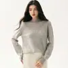 Elegancia suave estilo francés: Nueva colección 2026 de suéteres de cachemir para mujer de punto abierto, con estampado jacquard, de cuello semi-alto, versátiles y suaves
