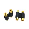 Conector de audio bañado en oro 2 pares 2RCA directo conector hembra tipo Loto hembra a hembra RCA directo adaptador hembra AV
