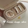 Blogger ins de Corea del Sur con joyería S925 plata esterlina anillo de onda plegada nicho diseño de alta gama apertura mujeres