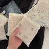 Calcinha de Renda Floral Pastoral para Mulheres, Forro Estendido 100% Algodão, Cintura Média, Ajustada ao Quadril, Vazada, Respirável, Calcinha Triângulo