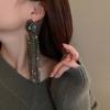 Pendientes Largos con Borlas de Gota de Agua Incrustados de Diamantes Exagerados, Estilo Europeo y Americano, Personalizados, Lujo Ligero, Pendientes de Alta Gama para Mujer