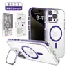 Funda magnética transparente para teléfono móvil iphone16 para Apple 15Pro Funda para teléfono móvil con soporte para lente Funda con película para lente
