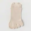Calcetines Finos de Verano de Cinco Dedos para Mujer Algodón Puro Antibacterianos Anti-beriberi Malla Transpirable Sin Costuras Cortos Calcetines para Dedos de los Pies Calcetines para Dedos Divididos de Mujer
