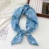 68 Algodón y Lino Estilo Coreano Pañuelo Cuadrado Pequeño para Mujer Primavera y Otoño Versátil Suave Transpirable Protección para el Cuello Pañuelo Fino Decorativo Pañuelo Pequeño
