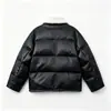 Chaqueta de algodón con cuero PU estilo retro americano para hombre, con cuello de lana de cordero, engrosada para abrigar y corte holgado, extragrande, perfecta para el invierno