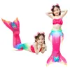 Nuevo Traje de Baño de Sirena para Niñas Vestido de Princesa Bikini Transfronterizo Conjunto de Tres Piezas Traje de Baño de Sirena Princesa para Niñas