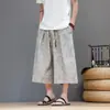 Pantalones Cortos de Verano de Pierna Ancha, Holgados, Rectos, Frescos, Estilo Chino Nuevo, de Seda Helada Transpirable para Hombre
