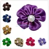 Linha de costura com miçangas feita à mão, flores de cinco pétalas com miçangas, flor de fita de flor de ameixa, acessórios de vestuário, adorno de cabeça infantil, florzinha