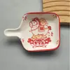 Tigela de Cerâmica Estilo Japonês Desenho Animado para Molho Utensílio de Mesa Tigela para Vinagre Doméstico Tigela para Molho de Soja Condimento Tigela para Mergulhar Tigela para Lanches Micro-ondas