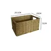Cesta de almacenamiento de escritorio para el hogar, cesta de almacenamiento tejida, cesta rectangular de imitación ratán para snacks, cesta de lavandería