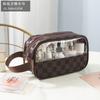 Nueva Bolsa de Maquillaje de Lujo Ligero de Gama Alta a Cuadros de PU de Alto Valor, Impermeable, Gran Capacidad, Portátil, Bolsa de Viaje, Organizador de Artículos de Tocador