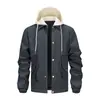 Jaqueta Casaco Masculina Esportiva Outdoor Casual Outono/Inverno 2026 Corte Solto Versátil Cintura Elástica Bolso Grande com Capuz