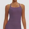 Nuevo sujetador deportivo ajustado transfronterizo para mujer con almohadillas en el pecho, top deportivo racerback para yoga, camiseta sin mangas de fitness Pilates