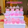 Garrafa de Areia Criativa Acrílica com Fluxo de Óleo, Contas Bolha Luminosas Rosa Misto, Acessórios de Chaveiro, Enfeites de Mesa