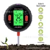 Medidor de suelo cinco en uno: Medidor de pH, temperatura, humedad, intensidad de luz del suelo, medidor de suelo para huertos, plantas en maceta y siembra