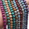 Novas Contas de Luz com Padrão de Tinta de 8mm Contas Redondas Furo Médio Contas de Vidro Lisas Acessórios para Joias Pulseiras Brincos