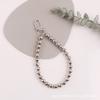 Nuevo colgante de cadena de cuentas cortas plateadas galvanizadas para llavero de coche, cadena de cuentas creativas, cubierta para auriculares, accesorios para bolsos de mujer