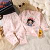 Conjunto de Pijama para Niños y Niñas, Ropa de Dibujos Animados para Aire Acondicionado, Ropa de Casa para Bebé de Algodón Puro, Pantalones de Manga Larga Estilo Coreano para Niños Pequeños y Medianos