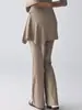 Pantalones de yoga acampanados de una pieza y conjunto de dos piezas para Pilates, de cintura alta, que cubren las caderas, anti-vergüenza, conjunto deportivo para fitness al aire libre para mujer