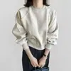 Sudadera gris 2026 modelo nuevo, corta de manga larga para mujeres petite, estilo vintage, casual y elegante, versátil y popular