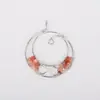 Colgante Árbol de la Vida Cristal Natural Piedra Natural de Colores Collar Árbol del Dinero Colgante Envuelto en Alambre con Piedras Preciosas