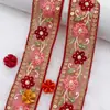 4,5cm Renda Bordada com Lantejoulas e Miçangas em Organza Estilo Étnico DIY Roupas Hanfu Acessórios Artesanais Materiais Atacado